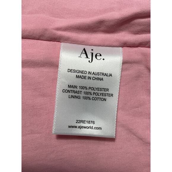 Aje 'Laurier' Pink Wave Cropped Pliss�-Organza Top Size 0 - Picture 4 of 4